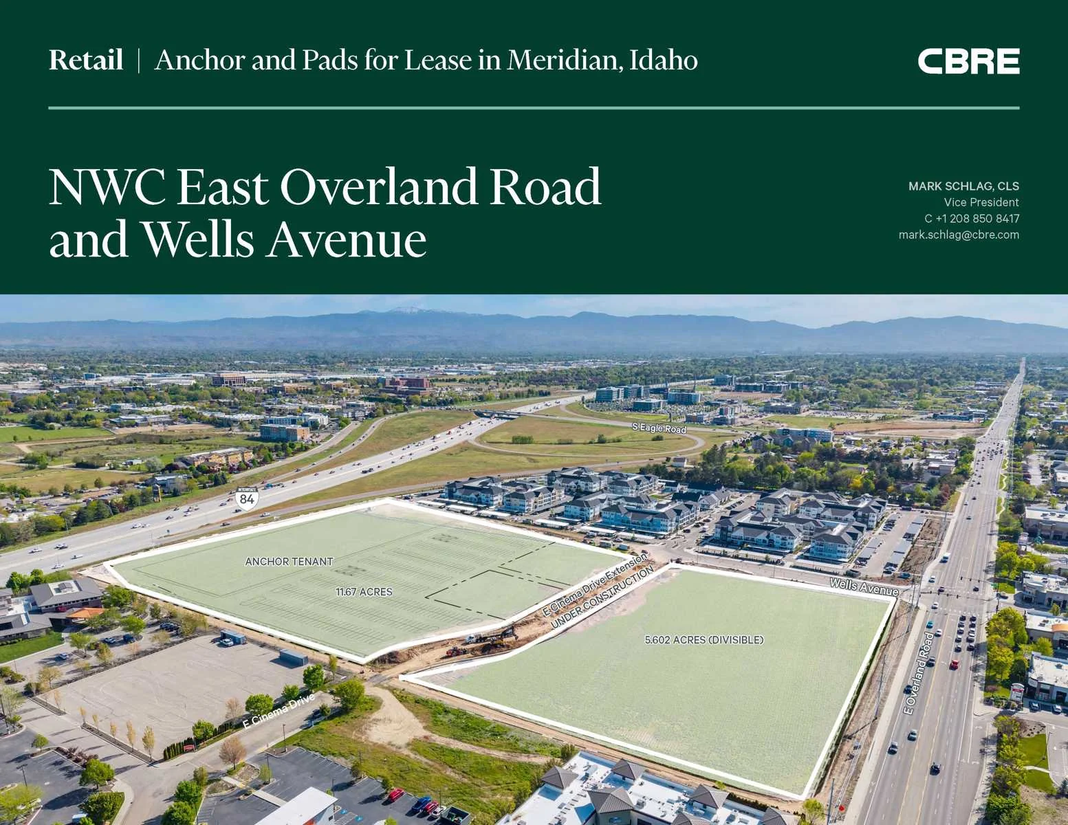 NWC E Overland Rd & S. Wells Avenue — Lease in Meridian, ID, photo 1 of 5