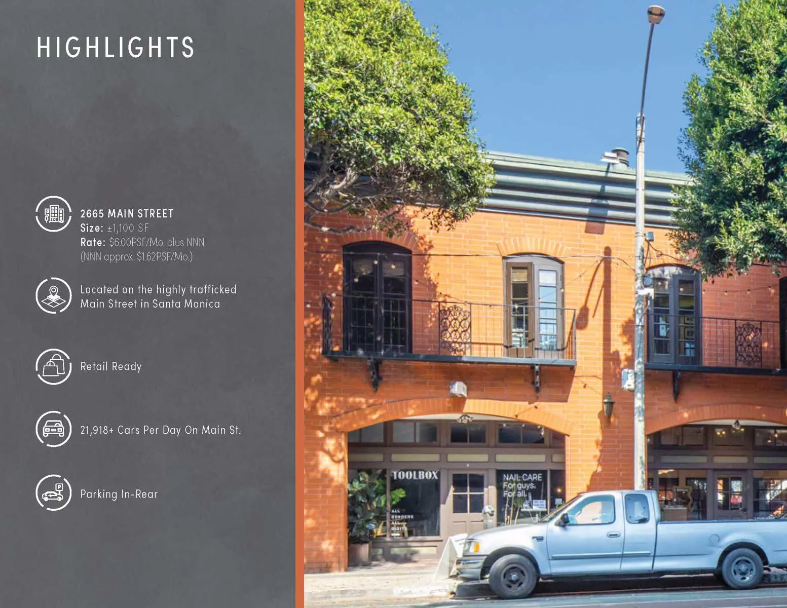 Prime SM Retail Space (+ Parking!) — Lease in Santa Monica, CA, photo 2 of 8