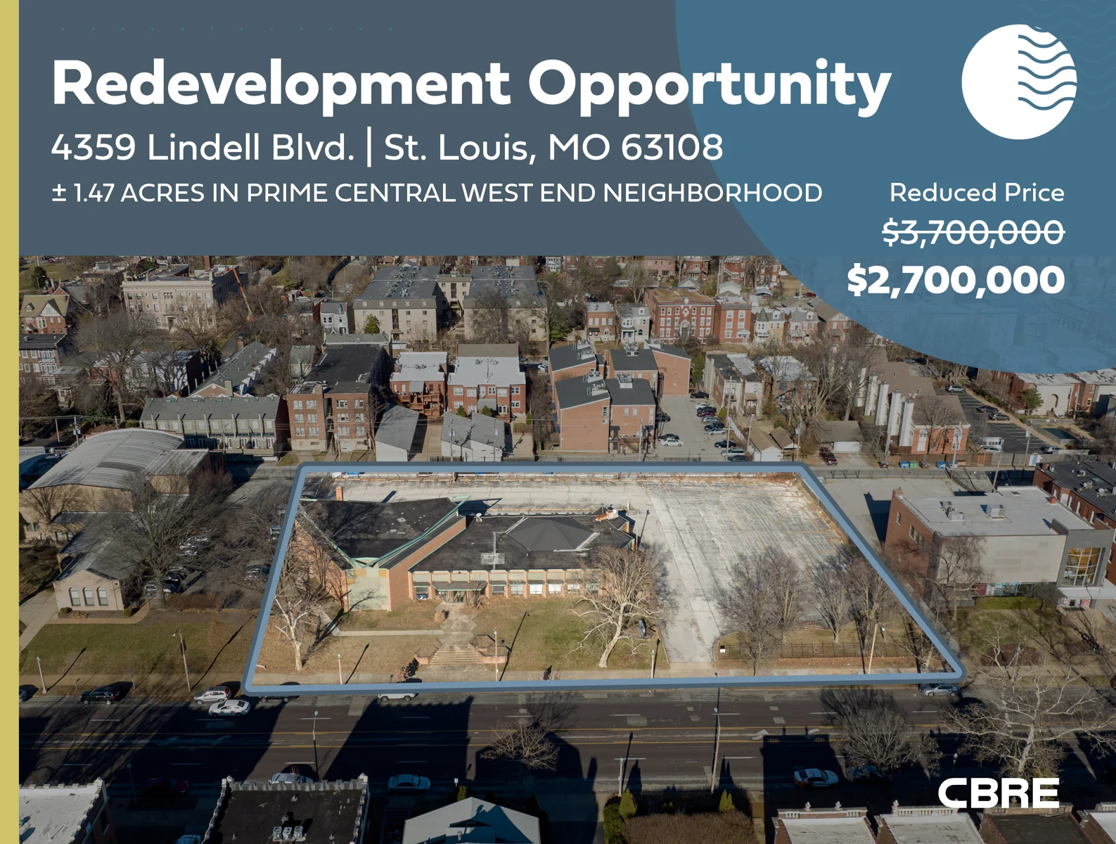 Redevelopment Opportunity | 4359 Lindell Blvd — Sale in St. Louis, MO, photo 1 of 1