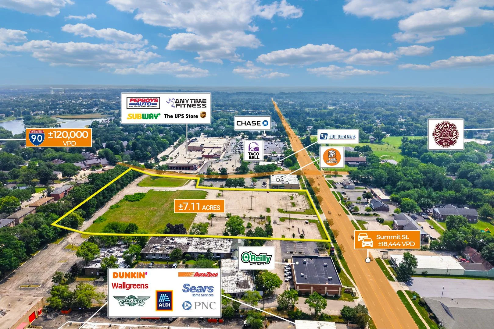 Auction - 7 AC Chicago MSA Development Site | 150… — Sale in Elgin, IL, photo 3 of 7