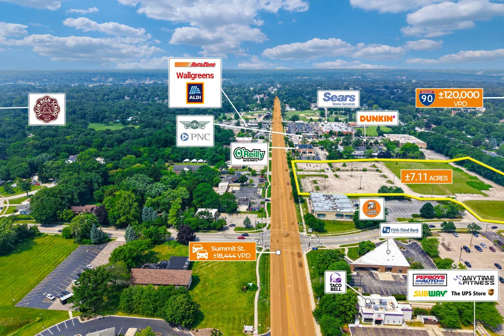 Auction - 7 AC Chicago MSA Development Site | 150… — Sale in Elgin, IL, photo 4 of 7