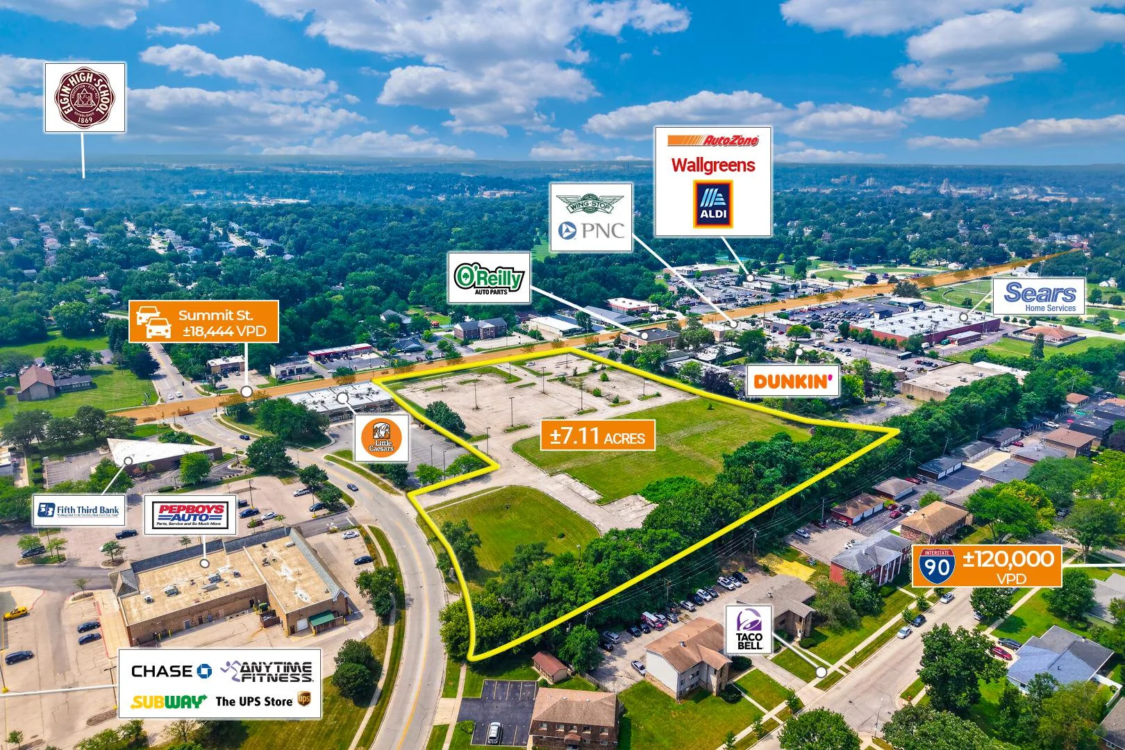 Auction - 7 AC Chicago MSA Development Site | 150… — Sale in Elgin, IL, photo 5 of 7