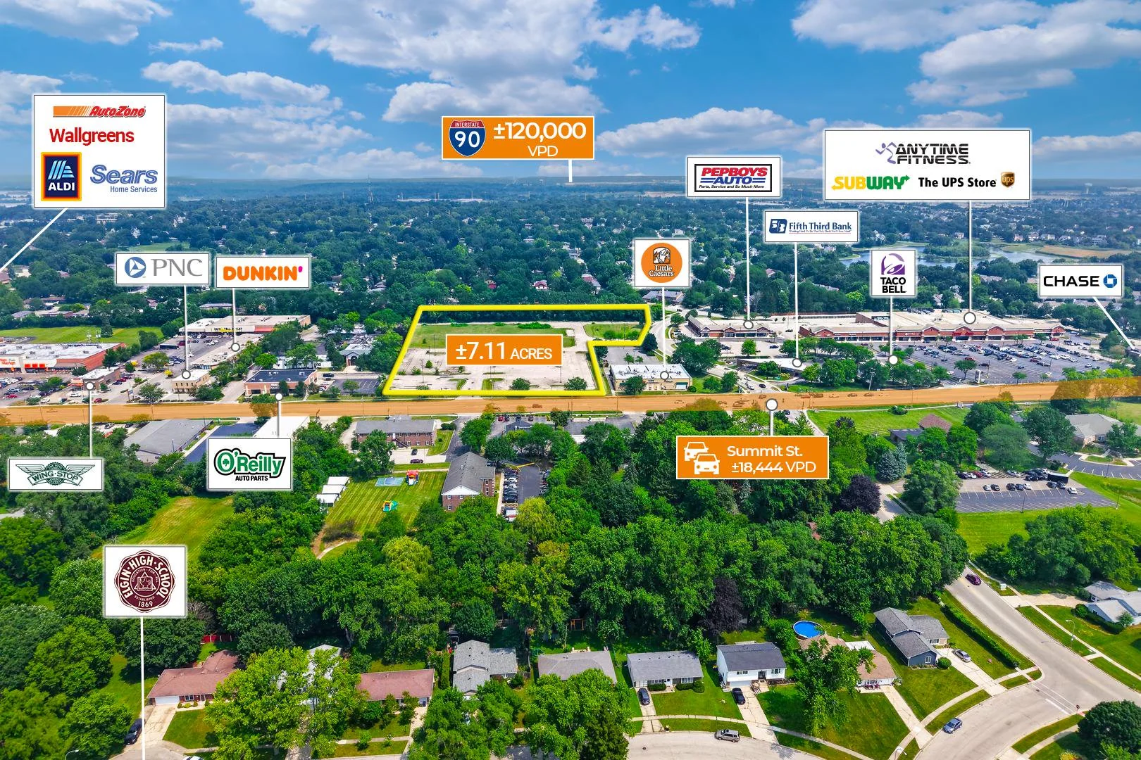 Auction - 7 AC Chicago MSA Development Site | 150… — Sale in Elgin, IL, photo 6 of 7