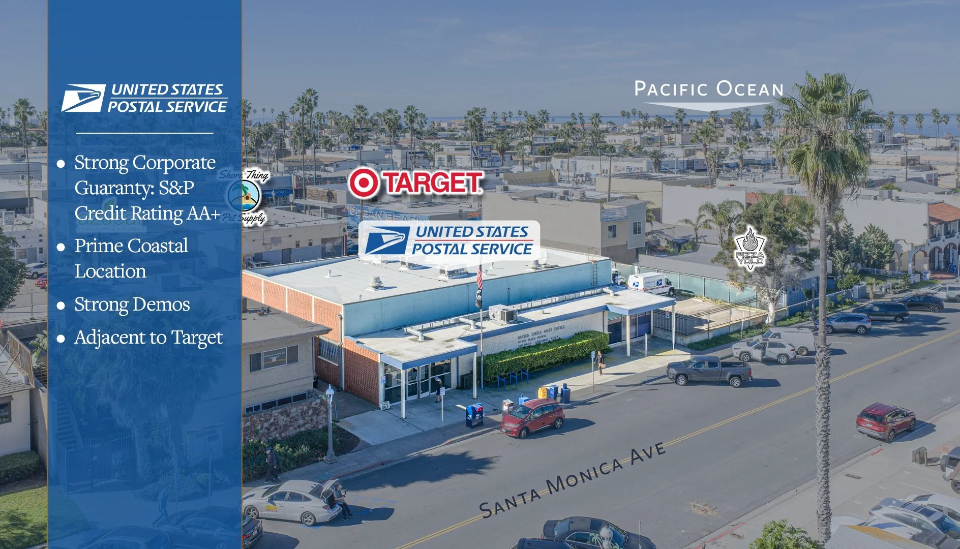 Trophy Coastal San Diego Property Leased To Usps 60 Year Hist Occupancy Recent Lease Extension