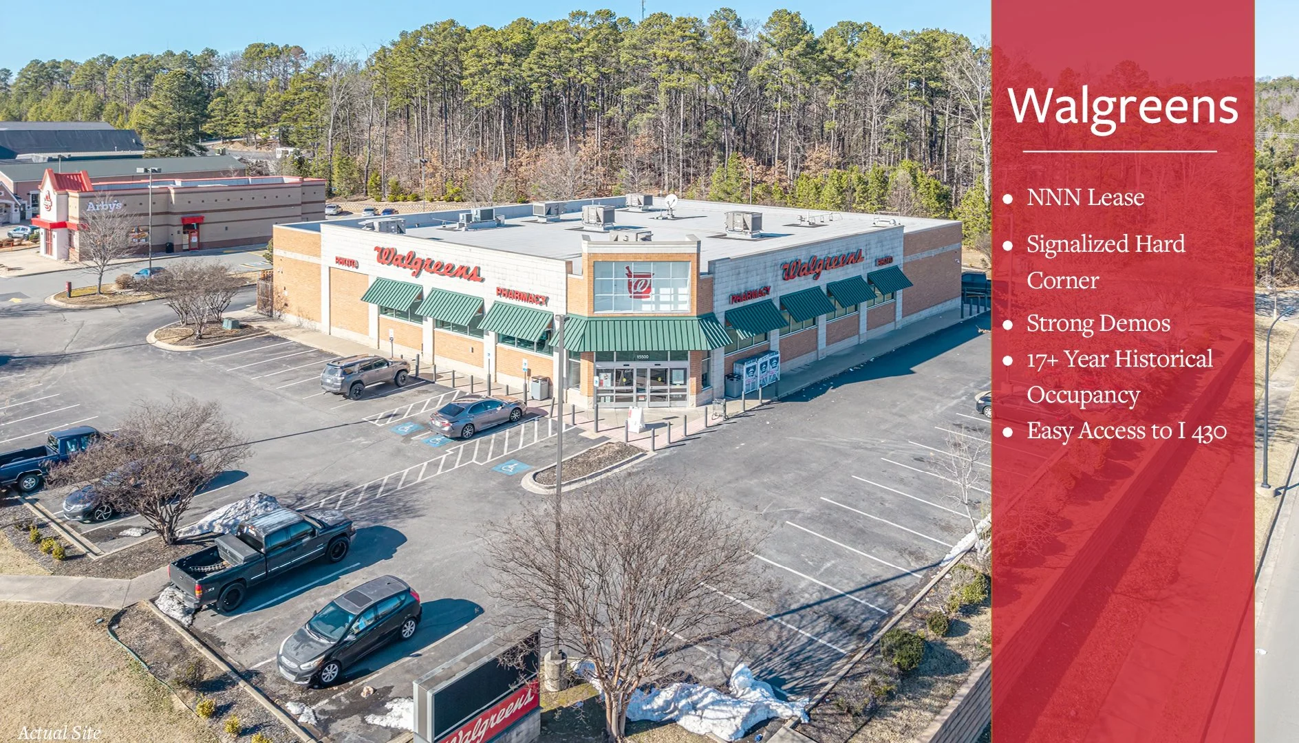 Walgreens Nnn Lease Little Rock Signalized Hard Corner Strong Demographics 121K Avg Hhi