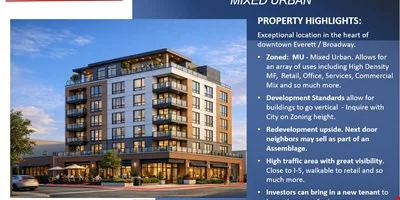 Mixed Urban Zoning-Corner Property DT Everett WA — Sale in Everett, WA, photo 2 of 8