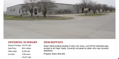 107 Industrial Park Rd, Story City, IA - industrial for sale in story city, IA