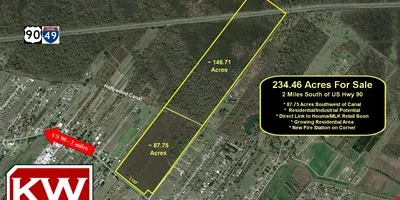 Houma Development Acreage - 234.5 Acres near US Hwy 90 — Sale in Houma, LA, photo 1 of 1