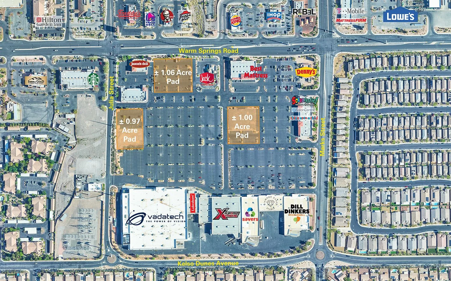 ± 1.06 Acre Street-front Retail Pad - Warm Springs & Marks - land for sale in henderson, NV