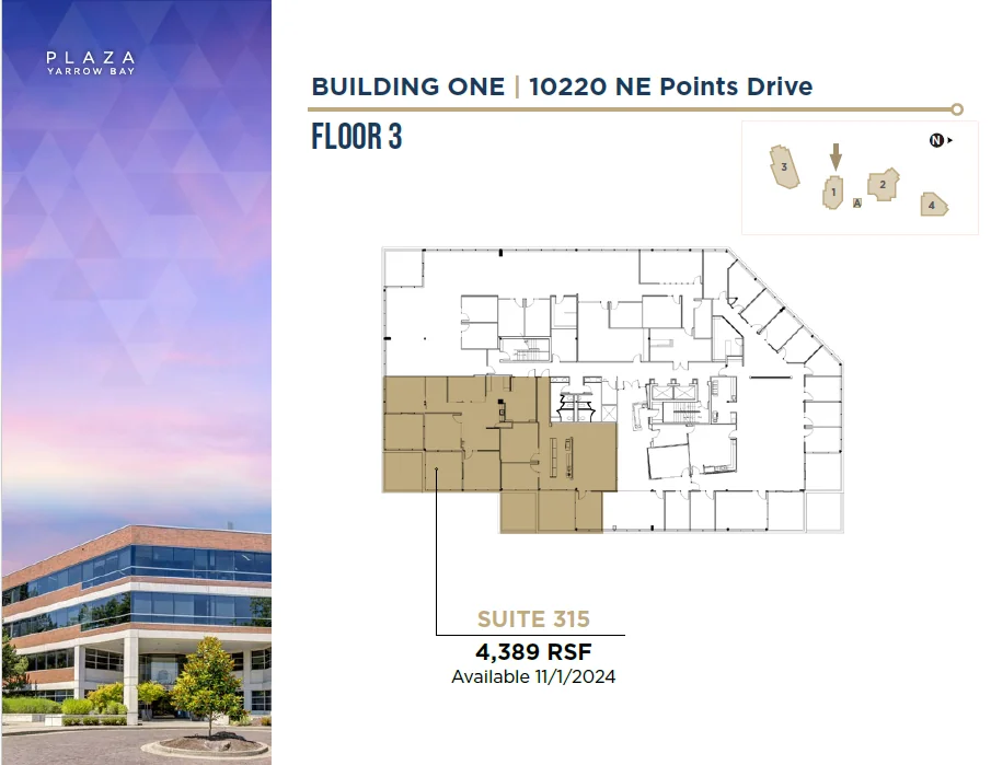 Plaza Yarrow Bay - Bldg 1 — Lease in Kirkland, WA, photo 2 of 2