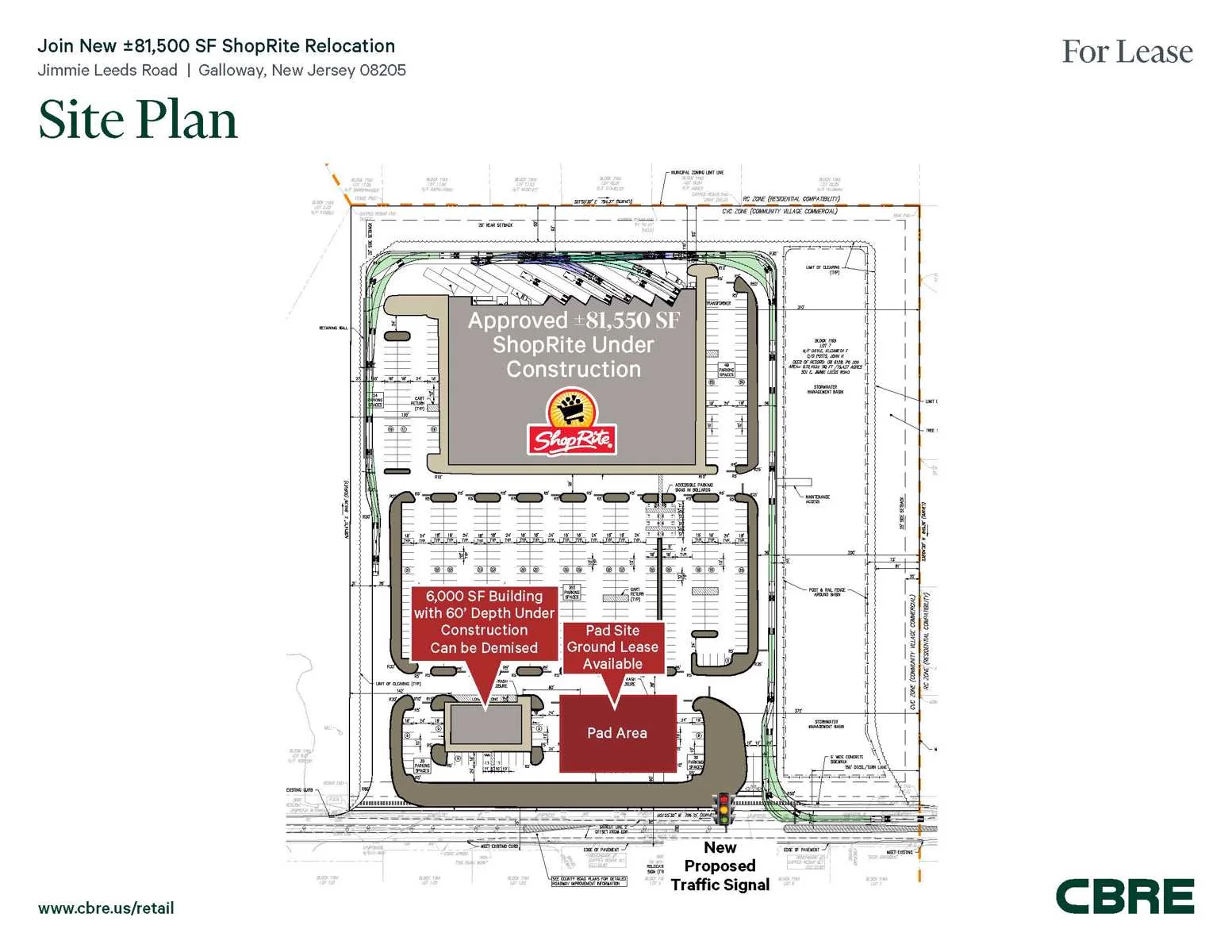 Join New ±81,500 SF ShopRite Relocation - 2 Pads… — Lease in Galloway, NJ, photo 2 of 3