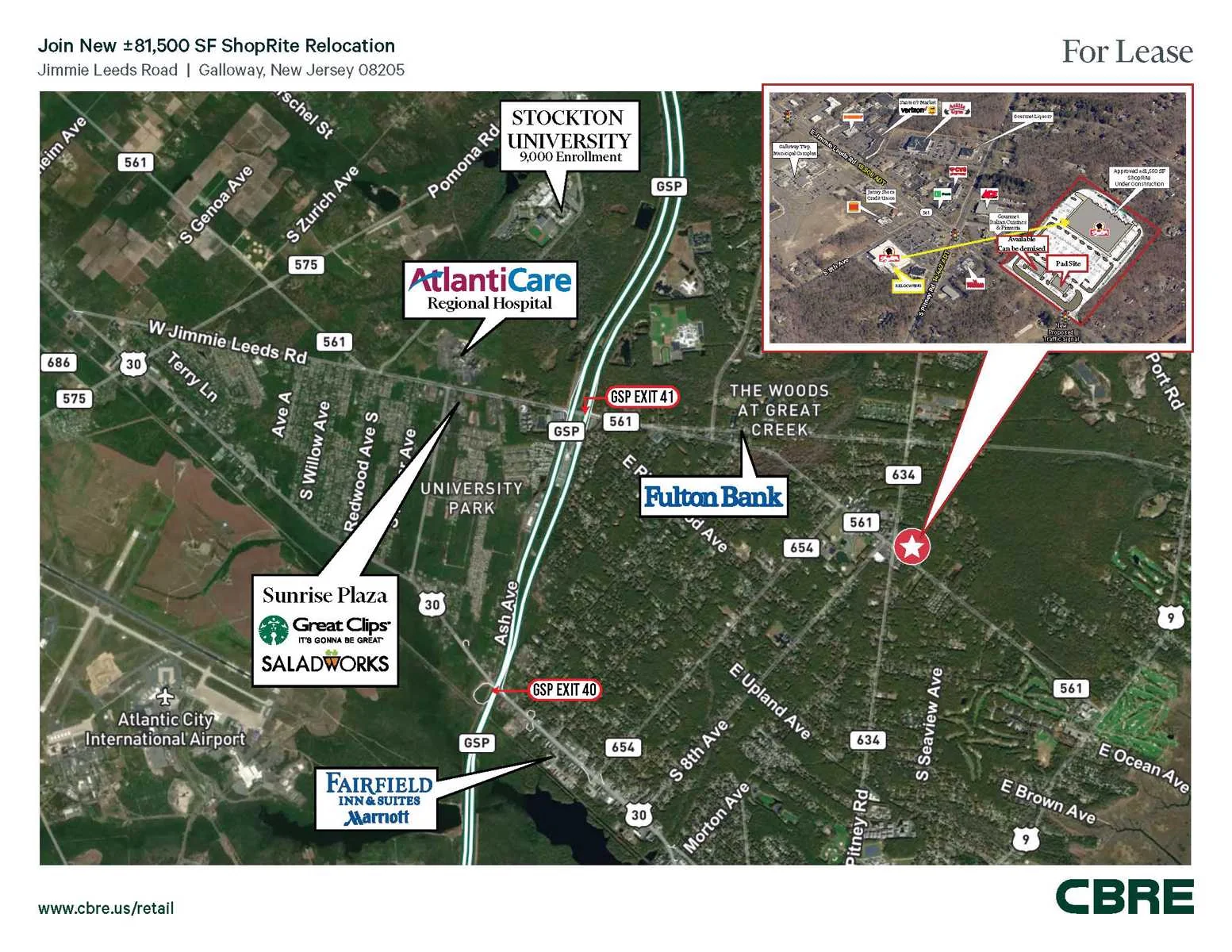 Join New ±81,500 SF ShopRite Relocation - 2 Pads… — Lease in Galloway, NJ, photo 3 of 3