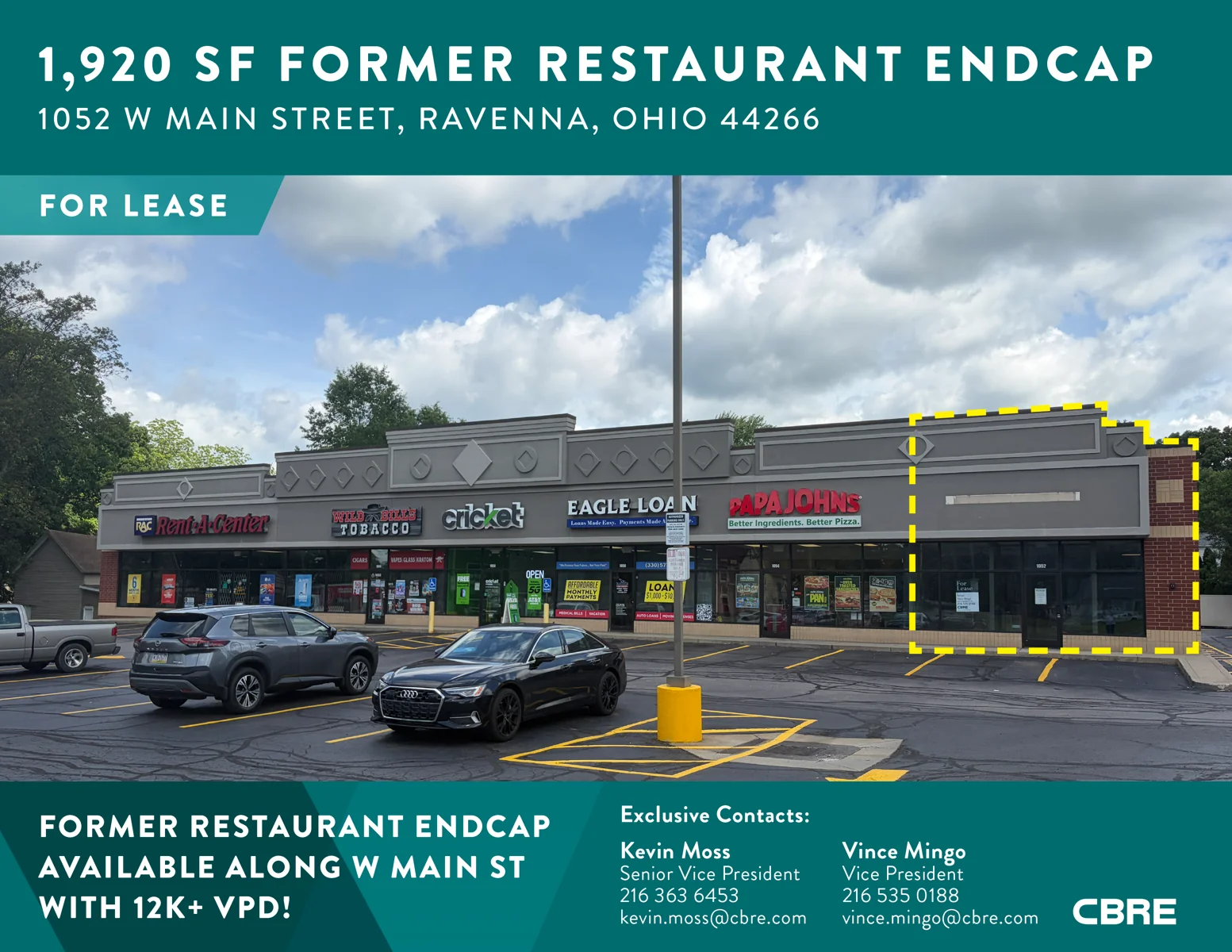1,920 SF Former Restaurant Endcap — Lease in Ravenna, OH, photo 1 of 6