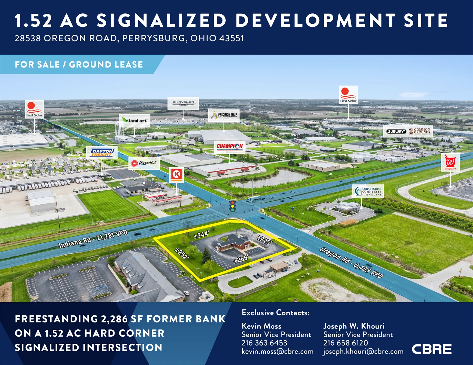 1.52 AC Signalized Development Site — Sale in Perrysburg, OH, photo 1 of 8