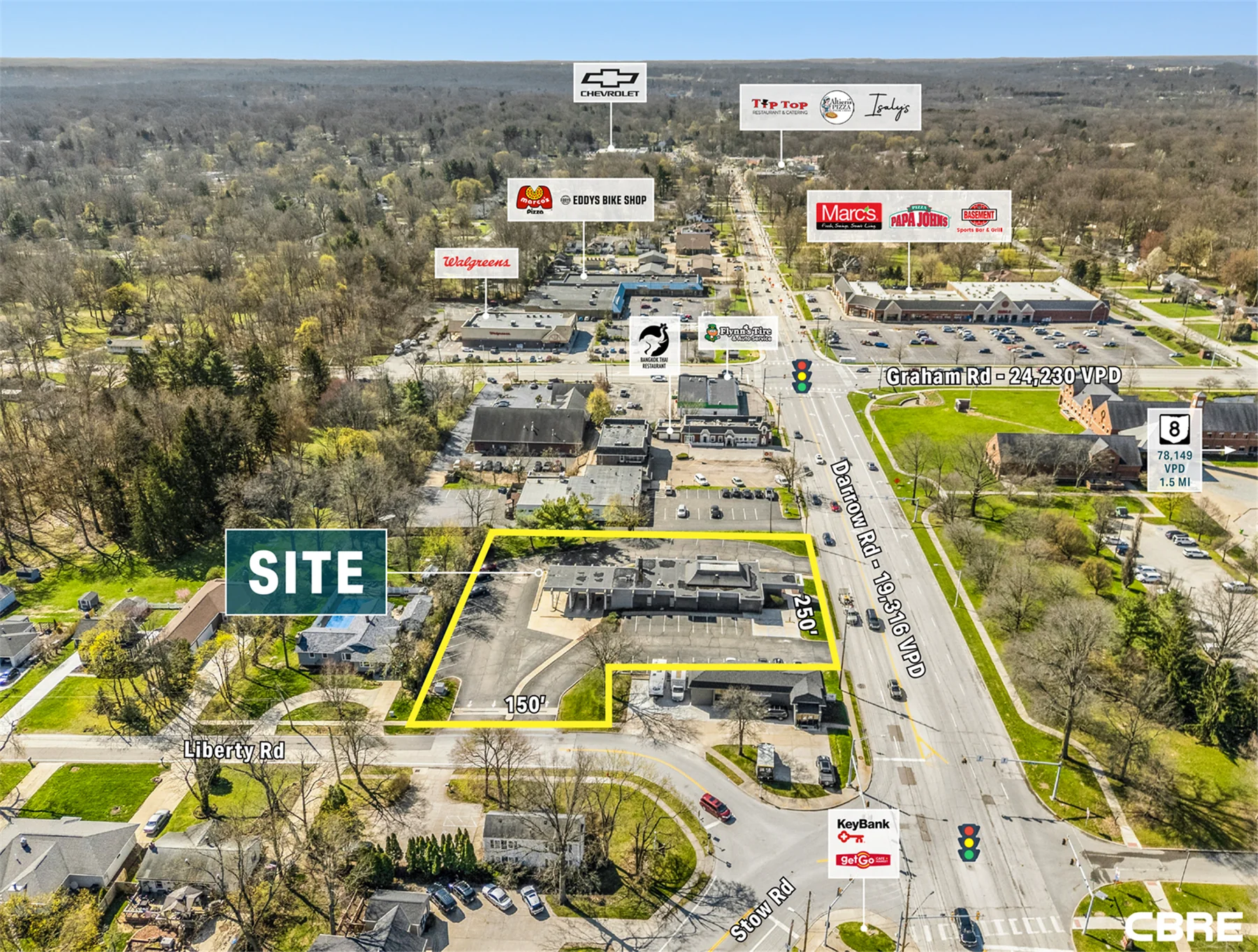 4,185 SF Freestanding Former Bank on 1.24 AC — Sale in Stow, OH, photo 2 of 4