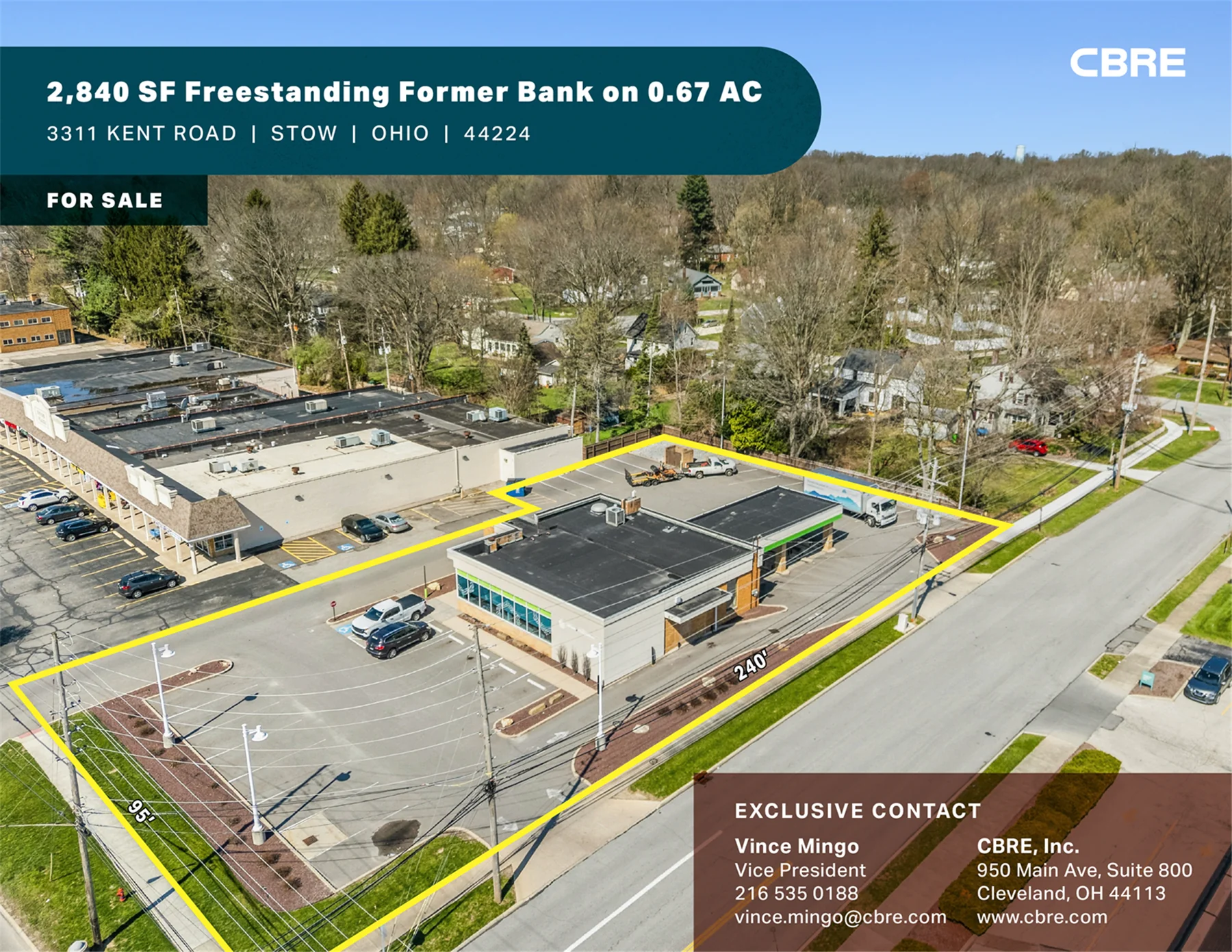 2,840 SF Freestanding Former Bank on 0.67 AC — Sale in Stow, OH, photo 1 of 4