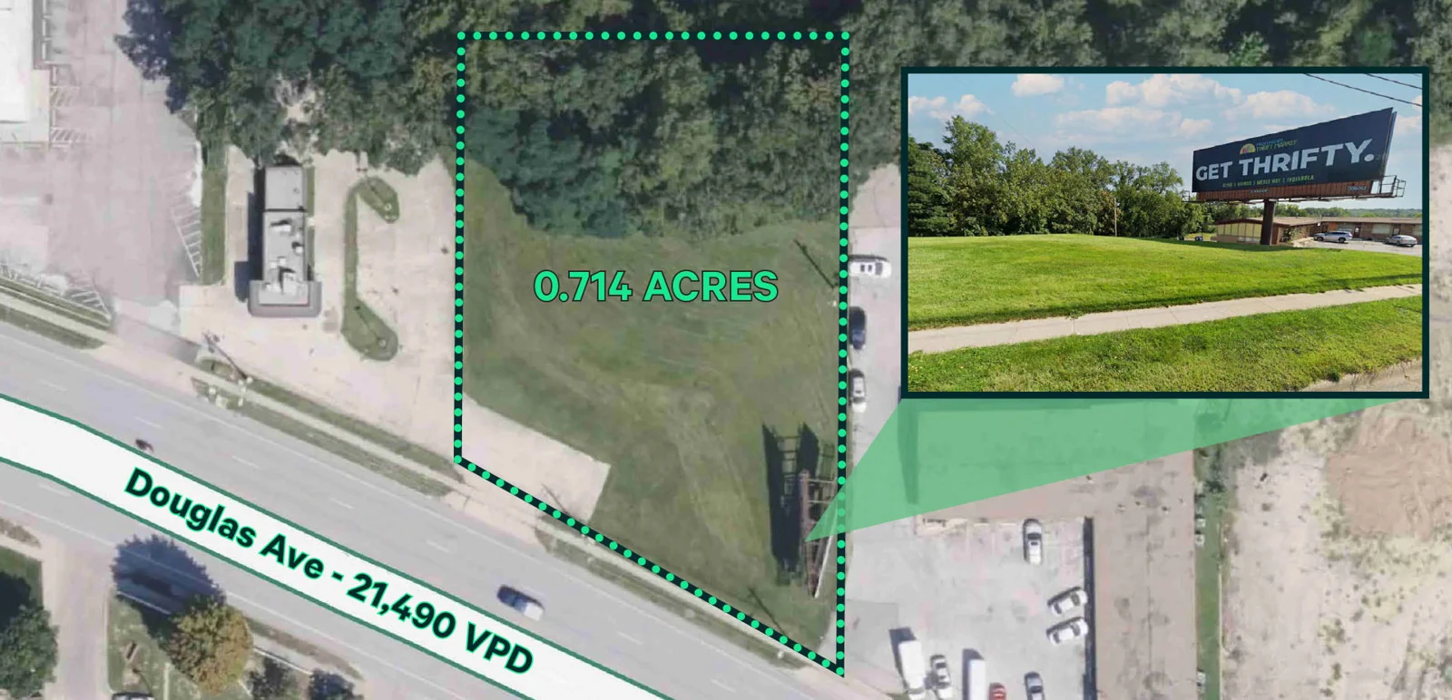Land Parcel with Billboard Income — Sale in Des Moines, IA, photo 1 of 3