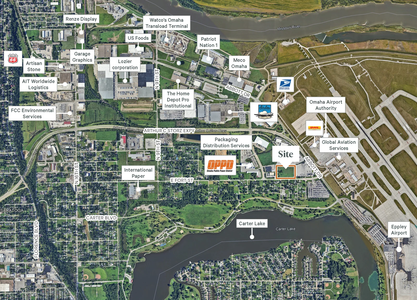 Land For Sale | Abbot Drive & E Fort Street — Sale in Omaha, NE, photo 4 of 4