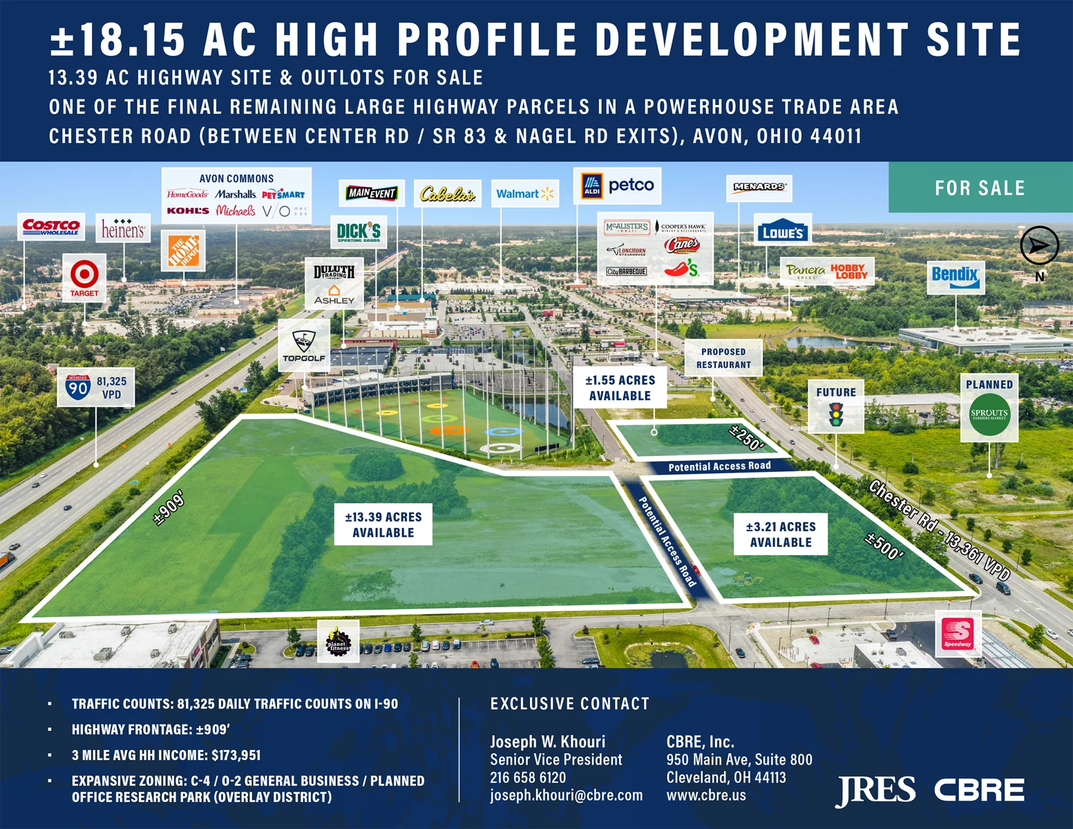 ±18.15 AC High Profile Development Site — Sale in Avon, OH, photo 1 of 6