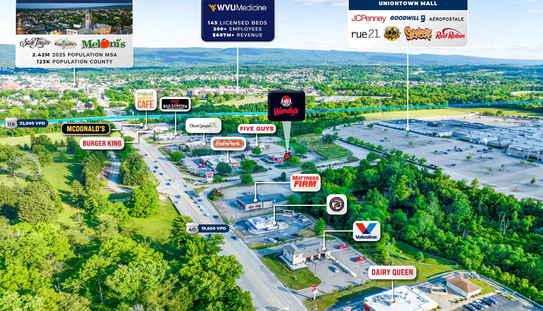 Wendy’s - 4.0% Rent-to-Sales — Sale in Uniontown, PA, photo 4 of 4