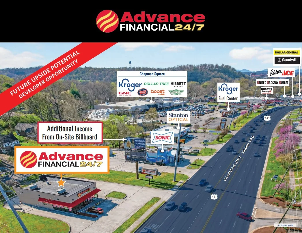 NNN Advance Financial w/ Additional Billboard Income… — Sale in Knoxville, TN, photo 1 of 5