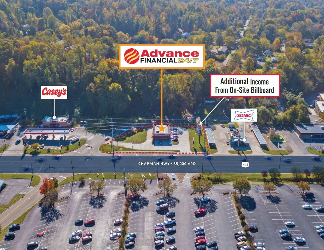 NNN Advance Financial w/ Additional Billboard Income… — Sale in Knoxville, TN, photo 2 of 5