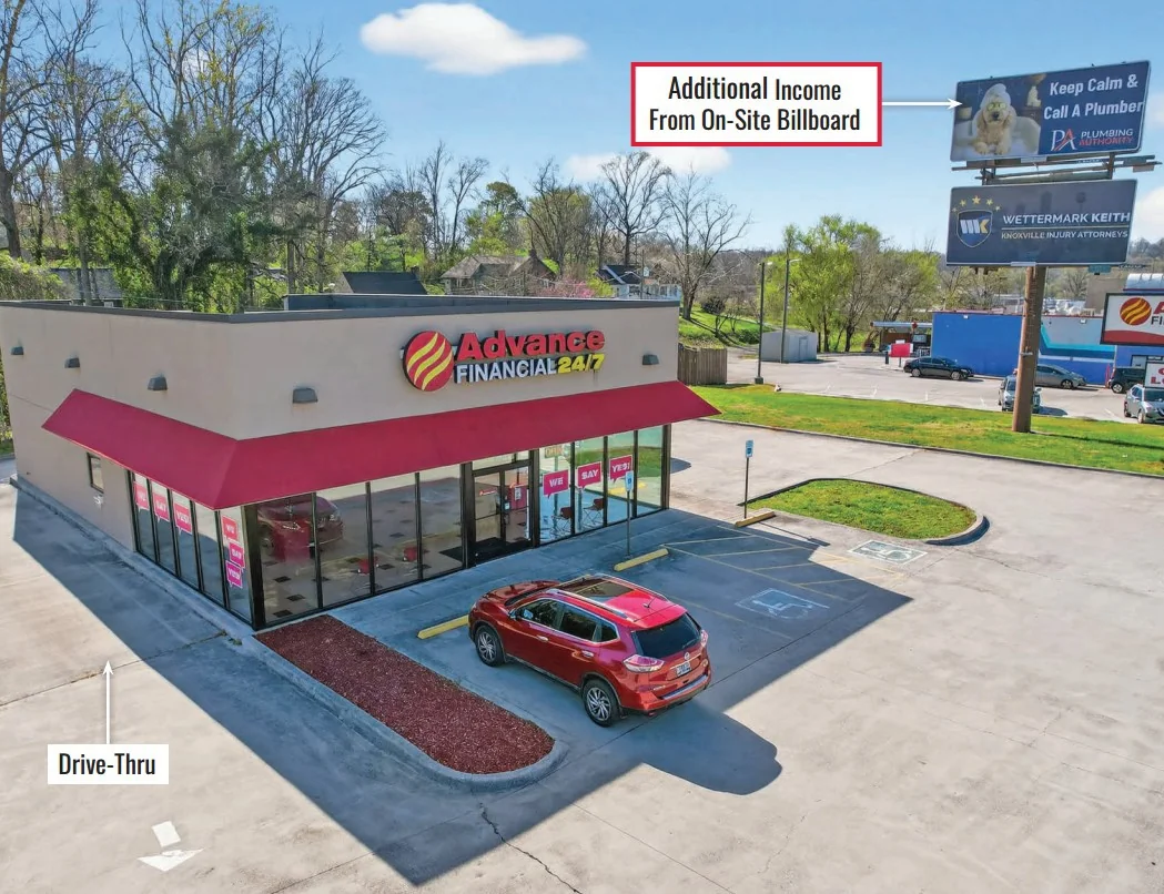 NNN Advance Financial w/ Additional Billboard Income… — Sale in Knoxville, TN, photo 3 of 5