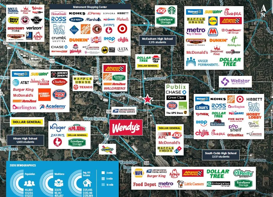 Wendy's | ±10-Yr NNN | 5.63% CAP | Publix Shadow… — Sale in Powder Springs, GA, photo 3 of 3