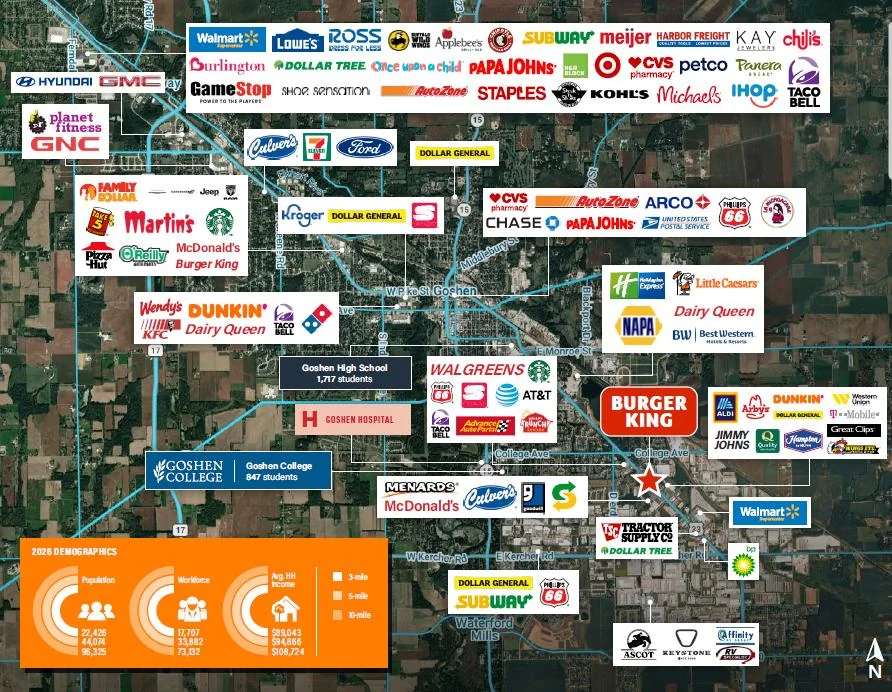 Burger King | New 16-Yr NNN | 36-Unit Guaranty | 2022… — Sale in Goshen, IN, photo 2 of 3