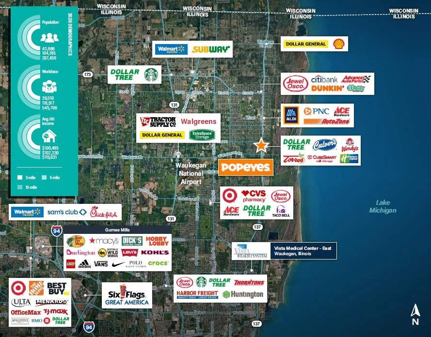 Popeyes | New 20-Yr Abs NNN | 6.35% CAP | 10% Bumps/5… — Sale in Zion, IL, photo 2 of 3