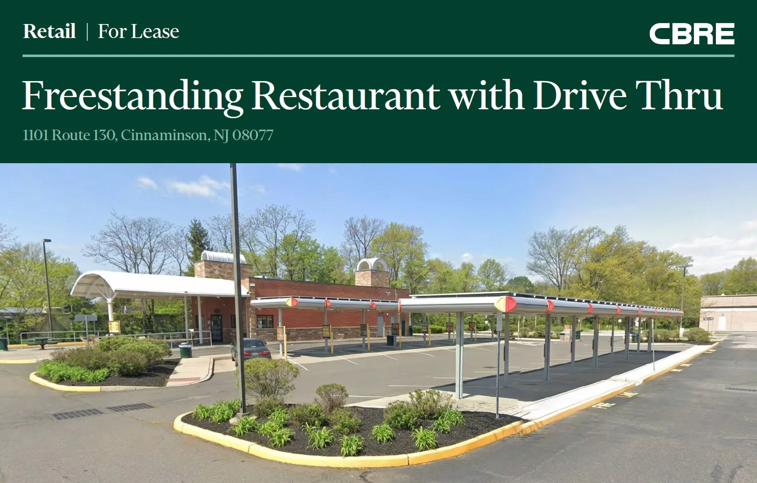 Freestanding Restaurant with Drive Thru — Lease in Cinnaminson, NJ, photo 1 of 4