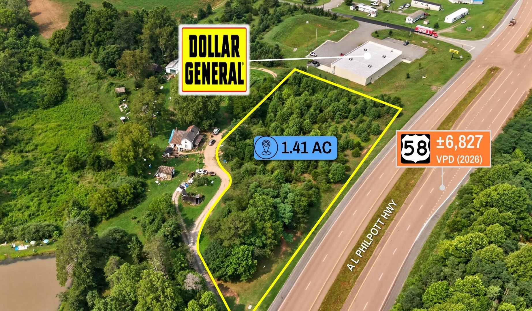 $1 Auction – 1.41 Acre Parcel | Dollar General… — Sale in Spencer, VA, photo 1 of 8