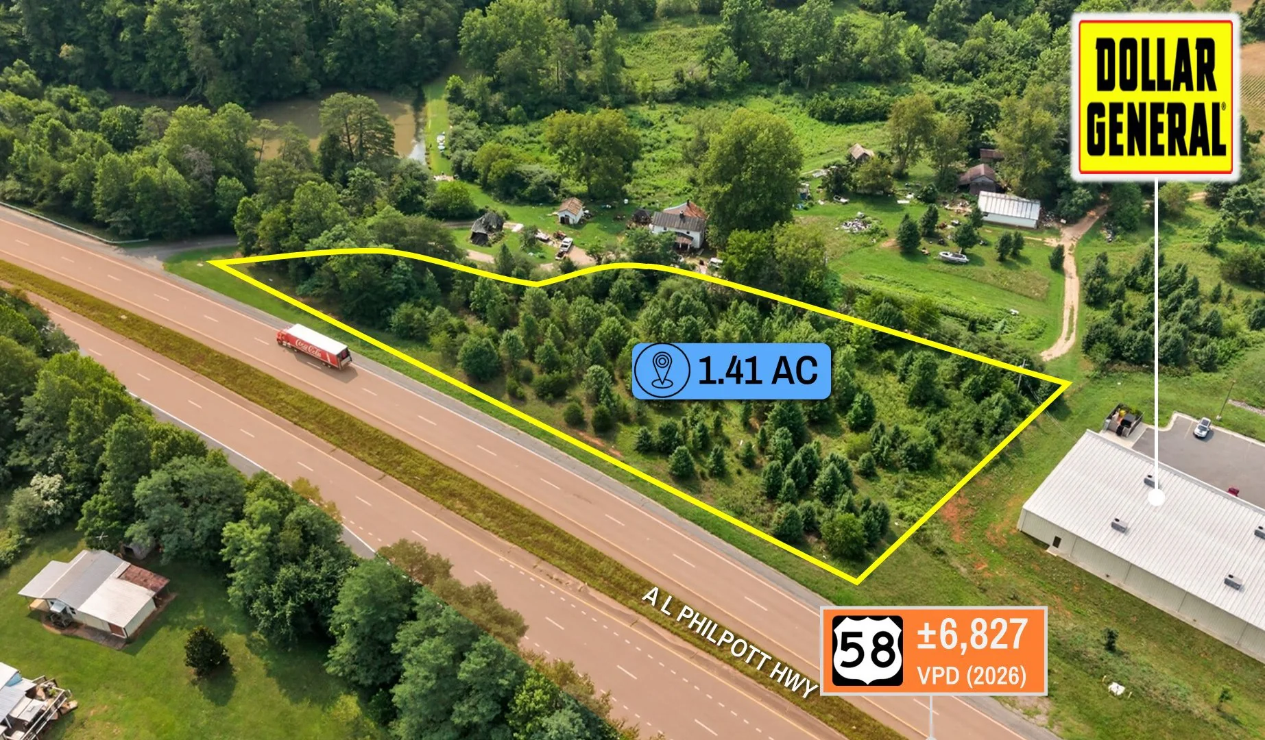 $1 Auction – 1.41 Acre Parcel | Dollar General… — Sale in Spencer, VA, photo 2 of 8