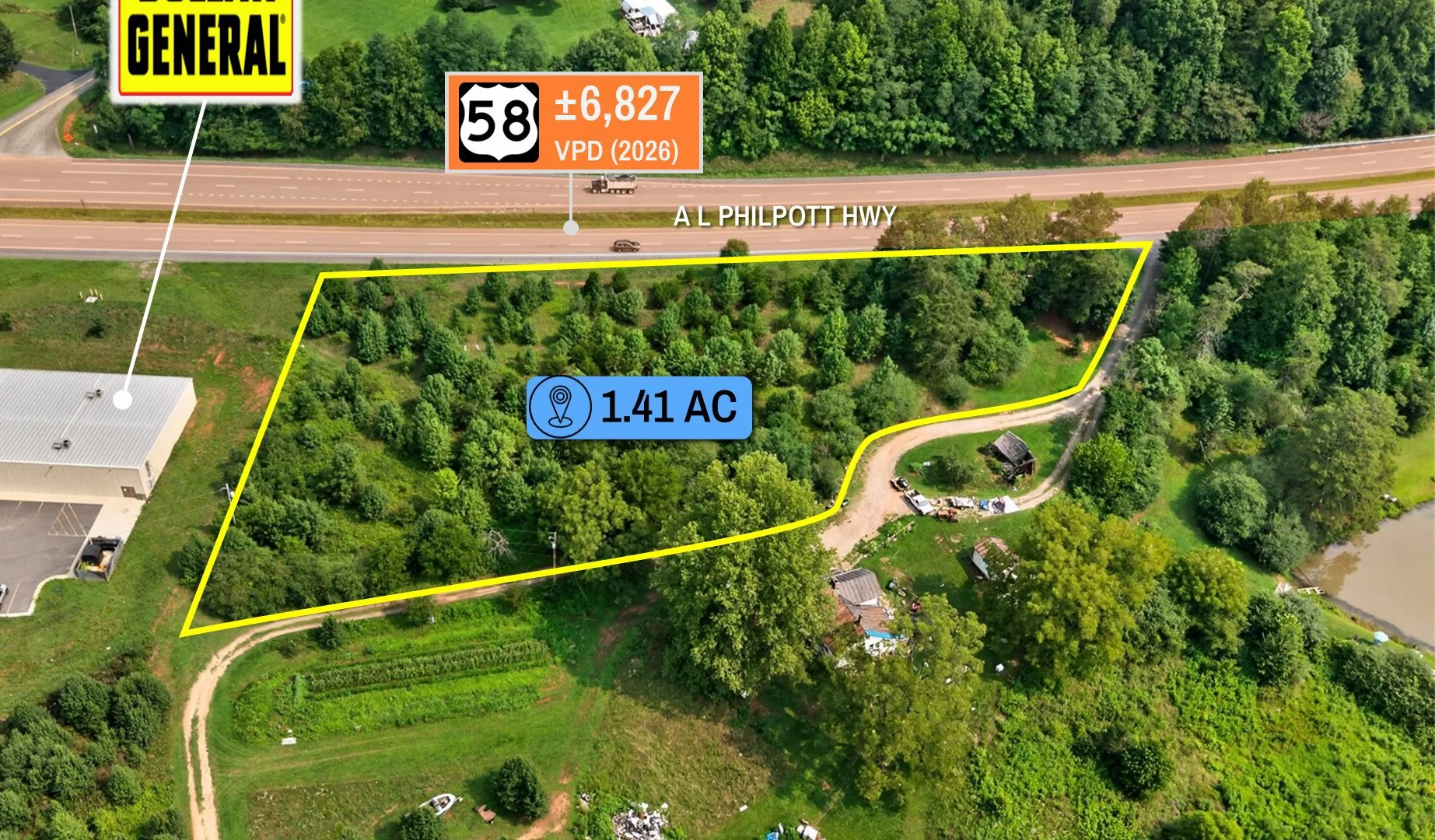 $1 Auction – 1.41 Acre Parcel | Dollar General… — Sale in Spencer, VA, photo 3 of 8