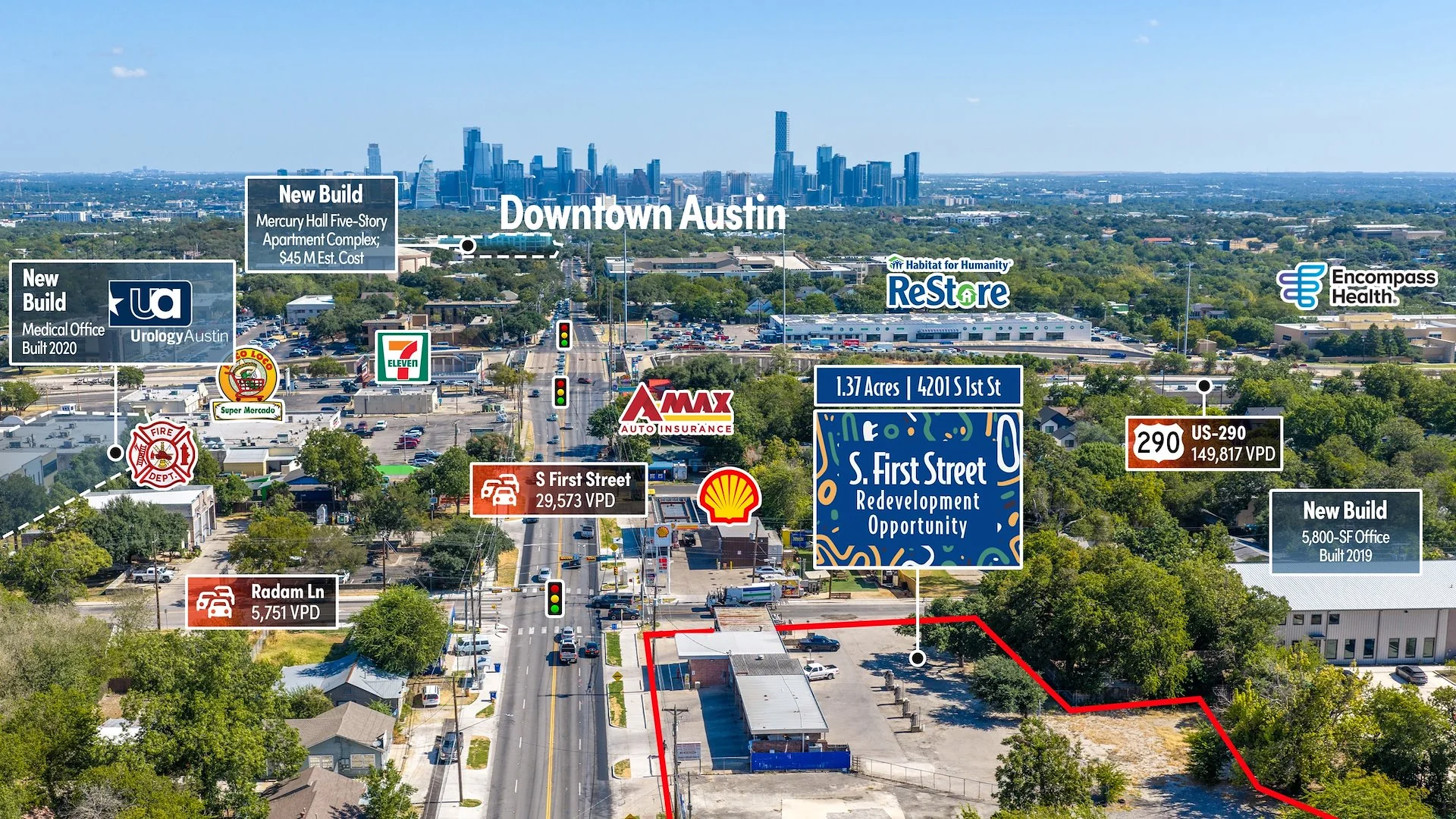 1.37 Acre Prime Redevelopment Opportunity — Sale in Austin, TX, photo 1 of 3