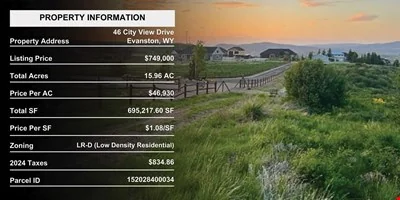 15.96 AC Residential Development Opportunity — Sale in Evanston, WY, photo 2 of 8