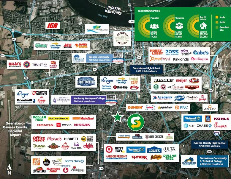 Subway | New 15-Yr Abs NNN | HNW Personal Guaranty |… — Sale in Owensboro, KY, photo 3 of 3