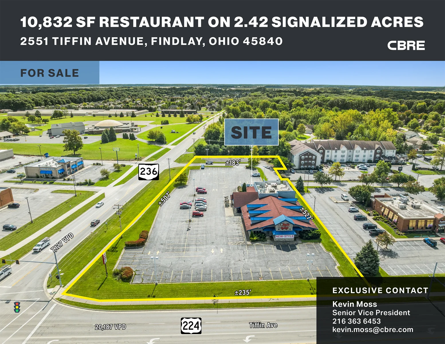 10,832 SF Restaurant on 2.42 Signalized Acres - other for sale in findlay, OH