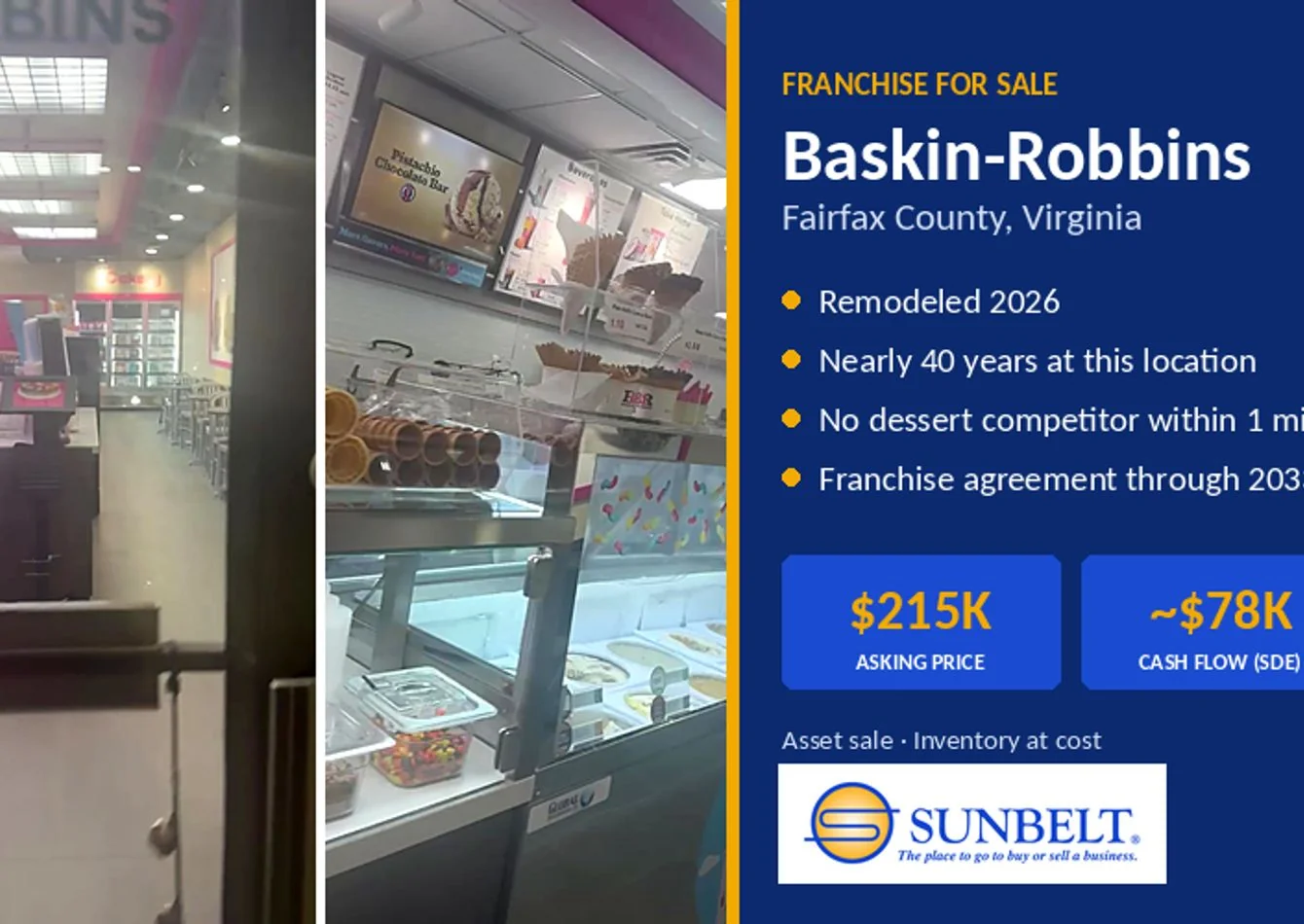 Remodeled 2026 Baskin-Robbins Franchise | Nearly 40… — Sale in Western Fairfax County, VA, photo 1 of 1