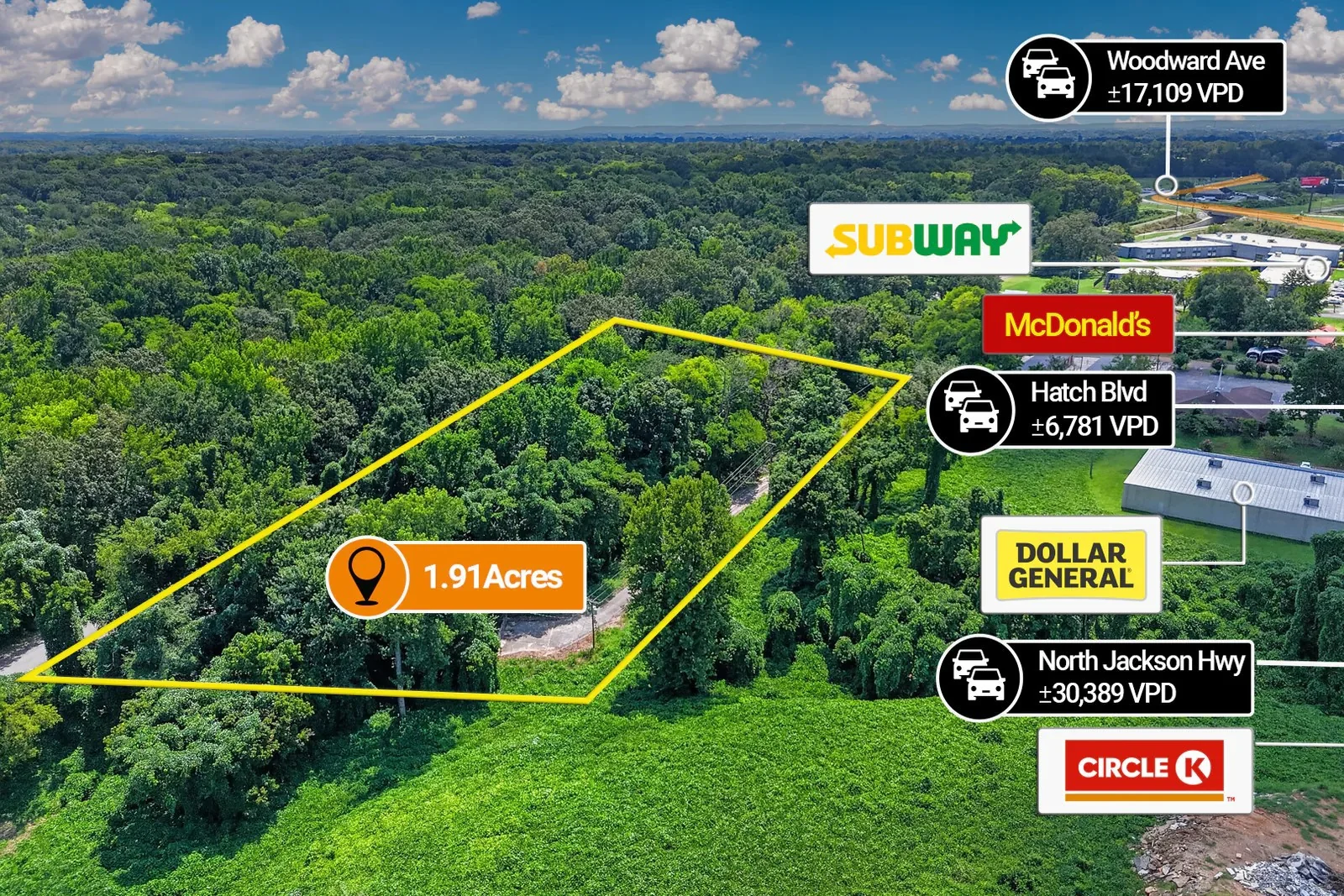 $1 Auction – 1.91 Acre Parcel | 30K VPD | Dollar… — Sale in Sheffield, AL, photo 3 of 4
