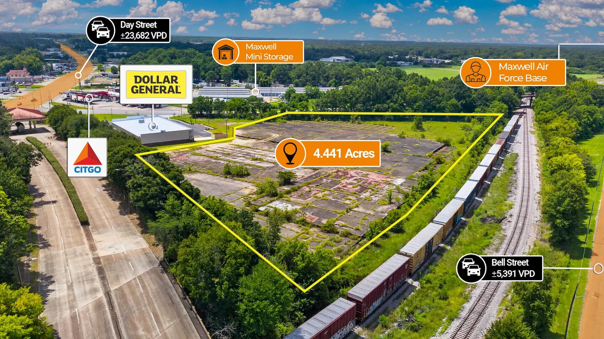 $1 Auction – 4.44 Acre Parcel | 23K VPD | Dollar… — Sale in Montgomery, AL, photo 2 of 5