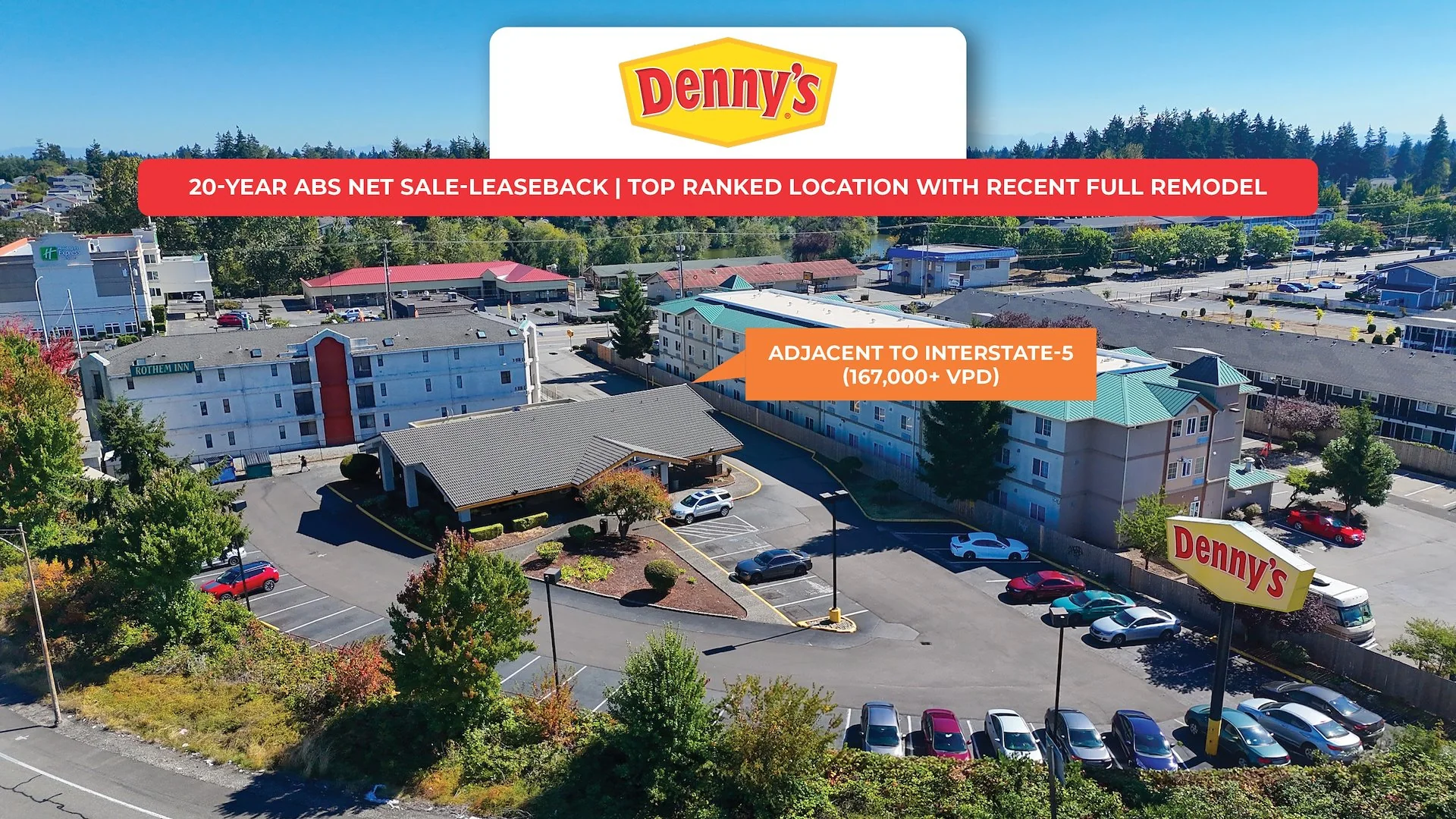 Denny’s | 20-Year Abs Net Sale-Leaseback | Adjacent… — Sale in Tacoma, WA, photo 1 of 2