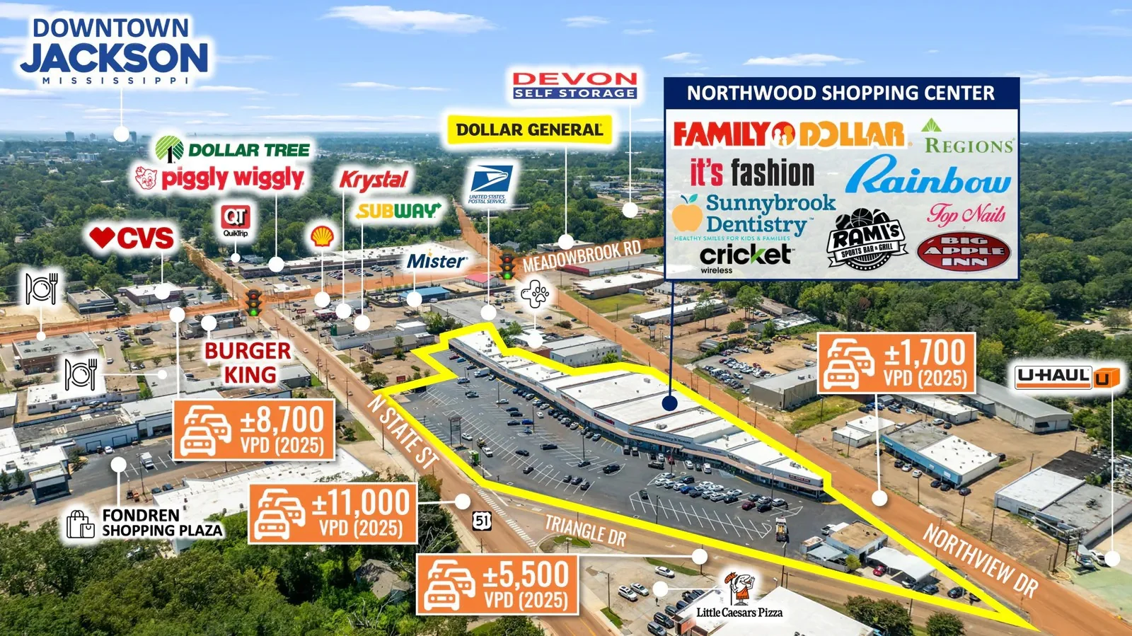 Auction - Retail | 97% Occupied | 62% Nationals |… — Sale in Jackson, MS, photo 1 of 8