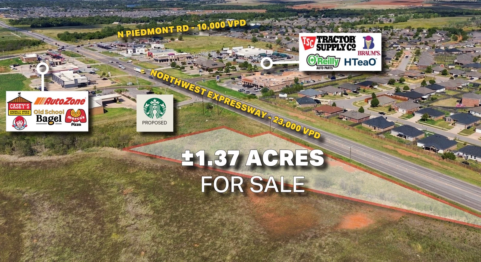 11820 NW Expressway Development Land — Sale in Yukon, OK, photo 2 of 3