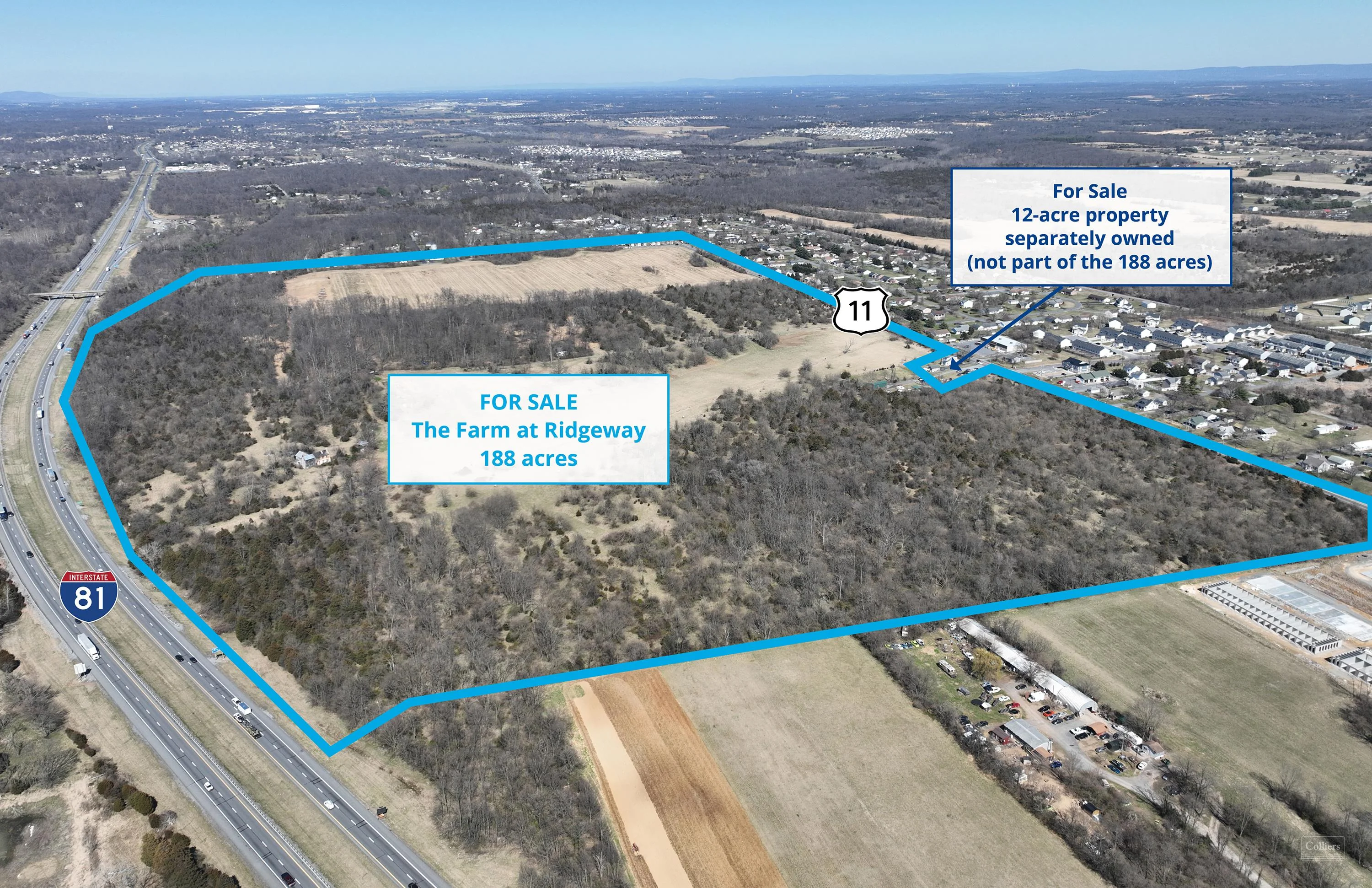 The Farm at Ridgeway - Total of 188 acres for sale, minutes to Amazon's Distribution Facility - industrial for sale in Bunker Hill, WV