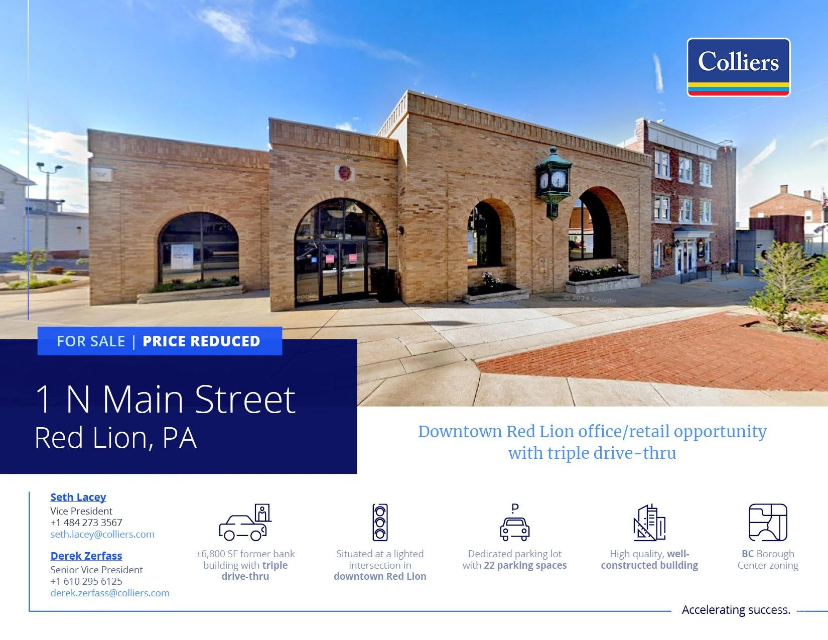 For Sale / Price Reduced - Downtown Red Lion Office/Retail Opportunity with Triple Drive-thru