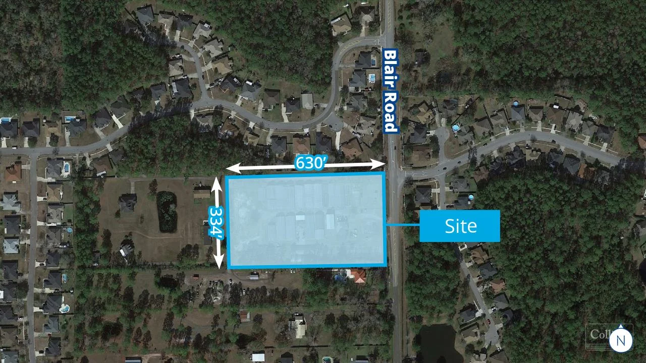 4.82± acres with 334 Front Feet on Blair Road