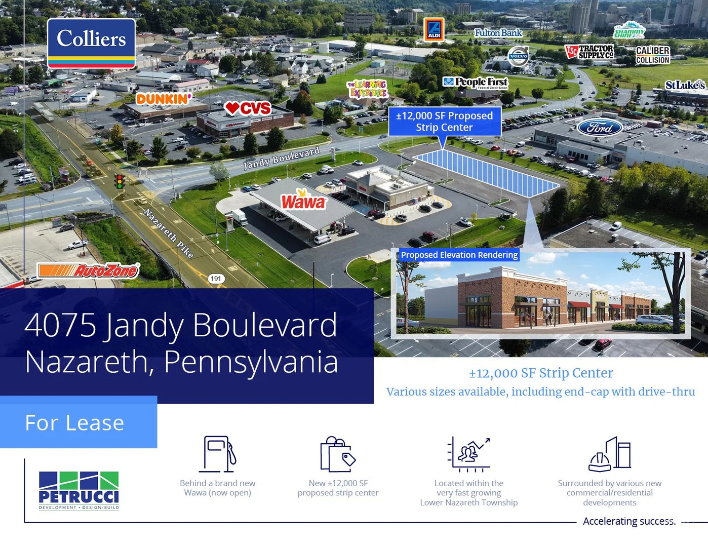 For Lease - +/-12,000 SF Strip Center — Lease in Nazareth, PA, photo 1 of 8