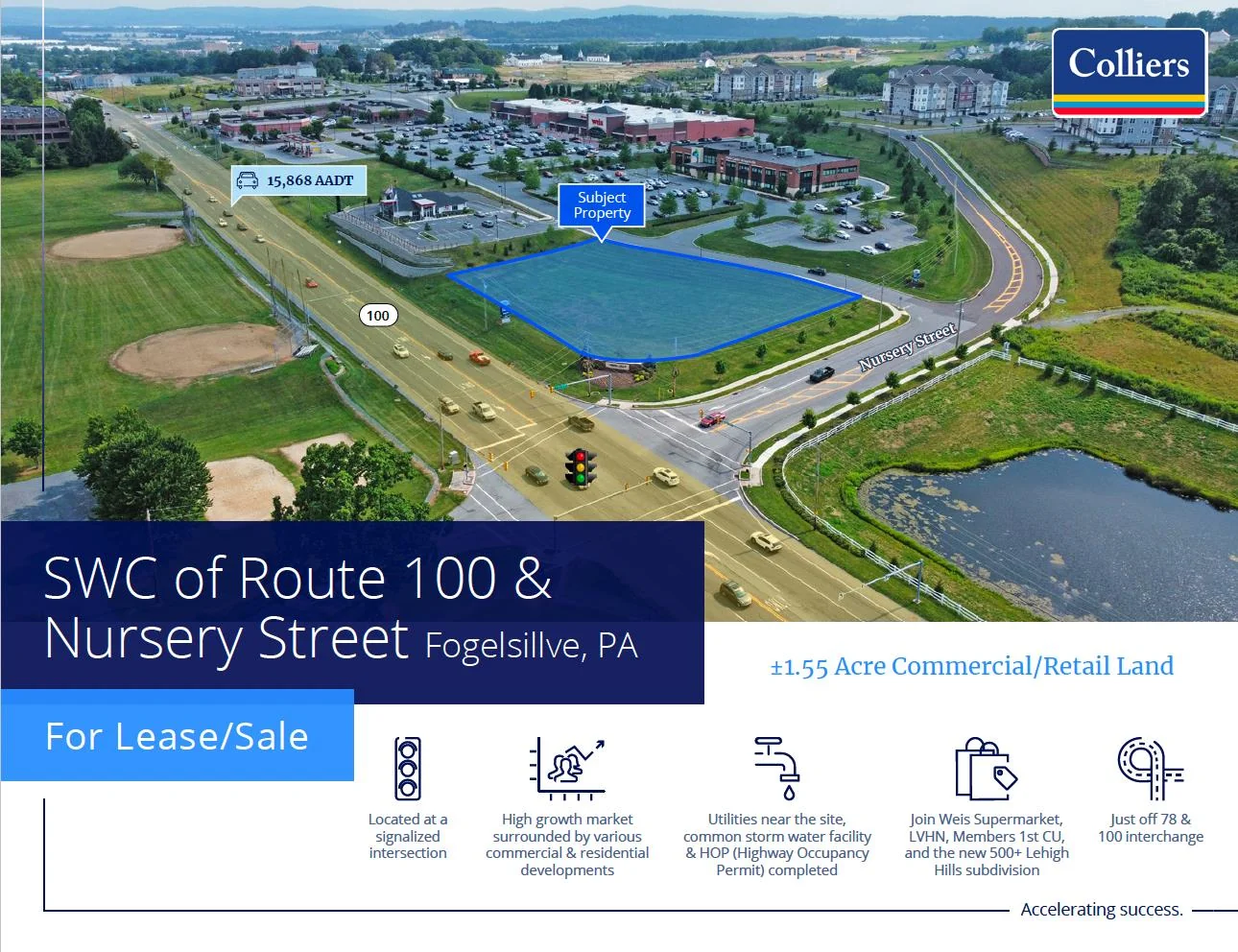 For Lease or Sale - SWC of Route 100 & Nursery Street, Fogelsville - photo 1 - Upper Macungie Township, PA