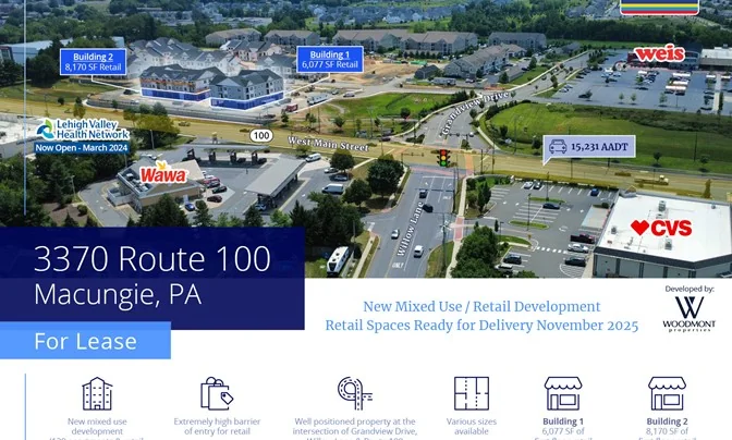 For Lease or Sale - SWC of Route 100 & Nursery Street, Fogelsville - photo 2 - Upper Macungie Township, PA